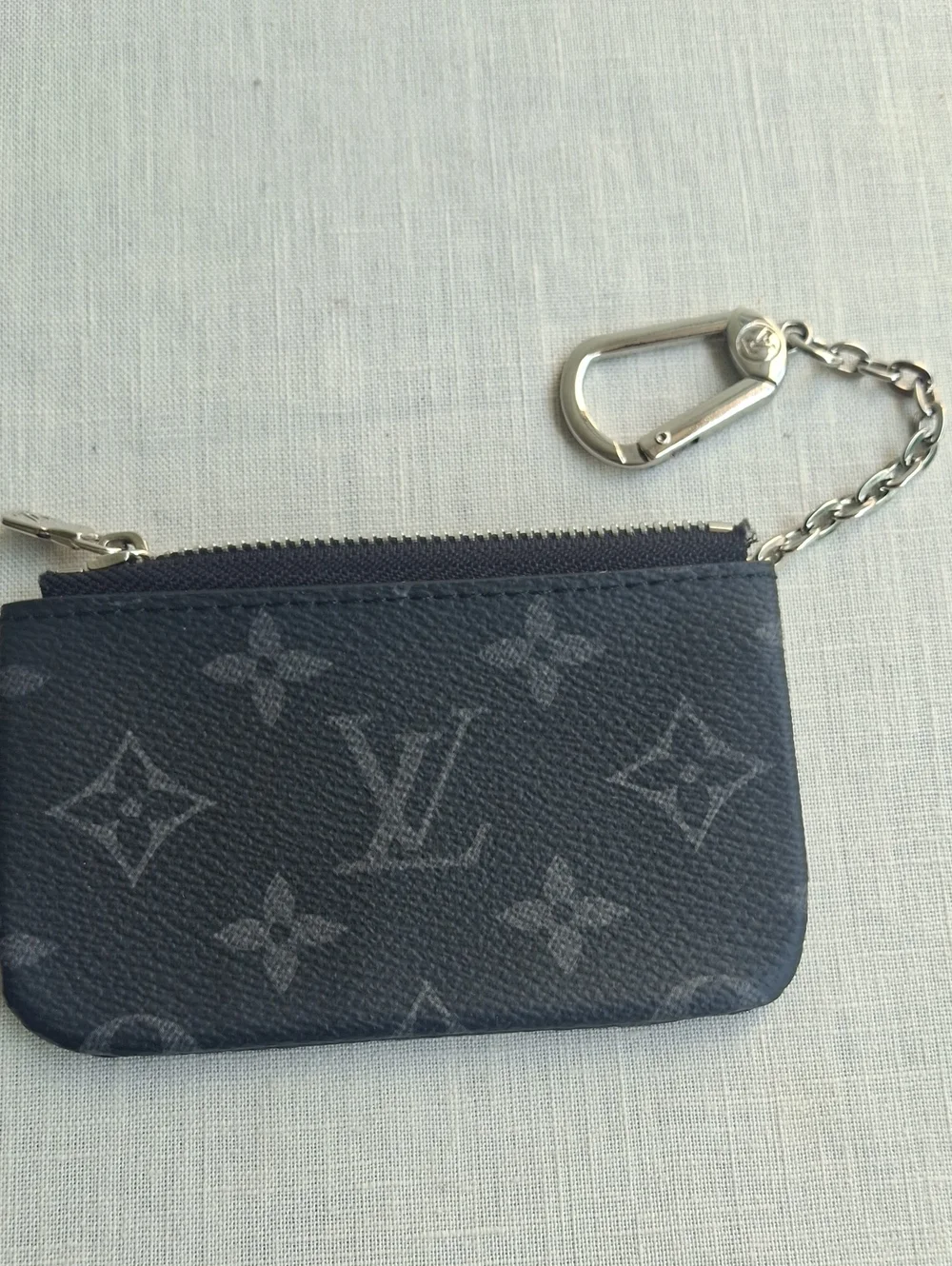 LV Monogram Eclipse Key & Card Holder in Dark Blue